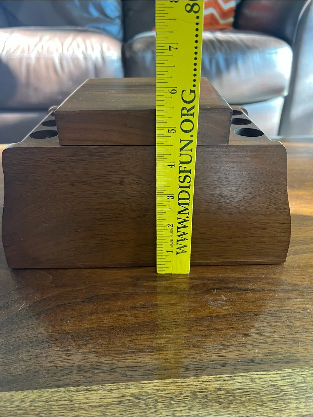 Vintage Fairfax Classic Wood 6-Pipe Holder/Display with Humidor Box